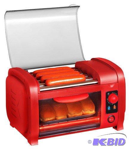 lot 4 image: New Shop Elite Cuisine - Hot Dog Roller Toaster Oven - Red