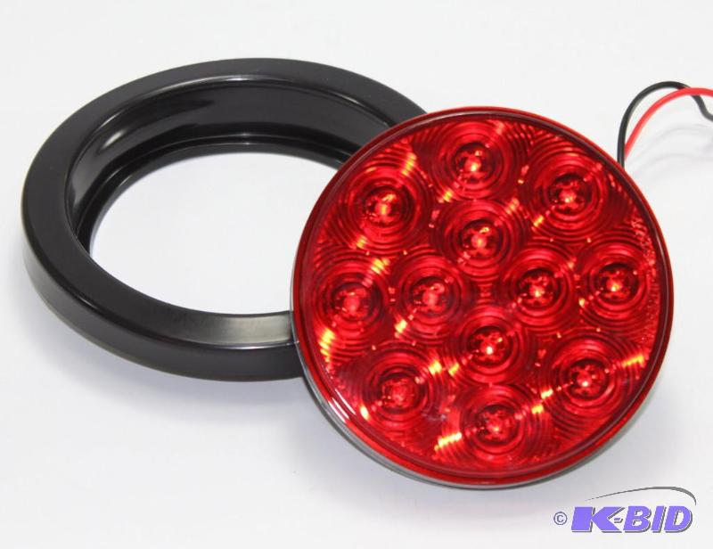 lot 74 image: AutoSmart KL-25108RK 4 ROUND LED STOP TURN TAIL RED LEN LIGHTS