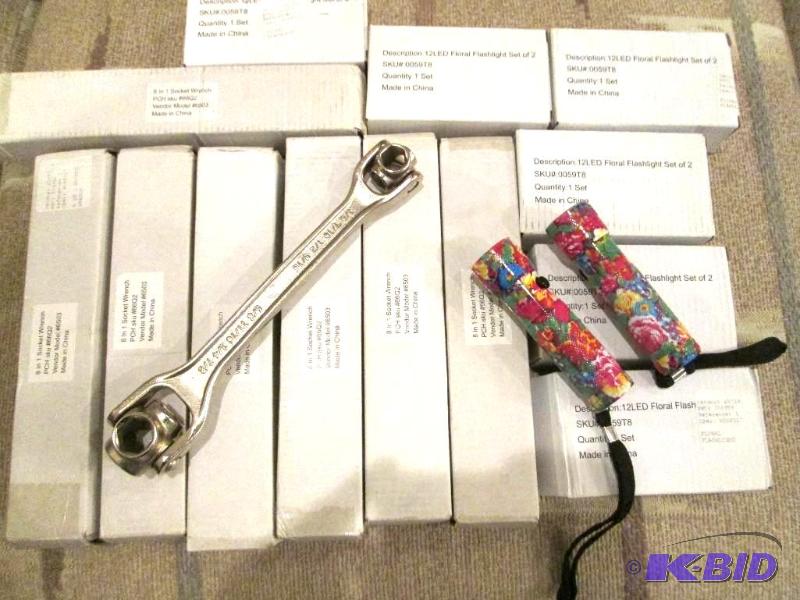 lot 77 image: Lot of 6 boxes, 12 LED colorful floral flashl...