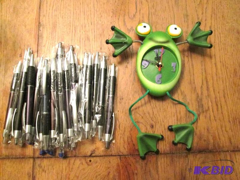 lot 96 image: Frog clock, battery operated with 25 pack of ...