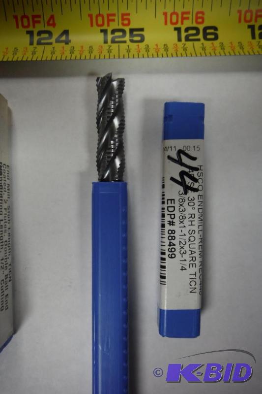 Niagara Cutter REC448 Cobalt Steel Square Nose End Mills, Inch, Right Hand, Weldon Shank, TiCN Finish, Roughing Cut, 30 Degree Helix