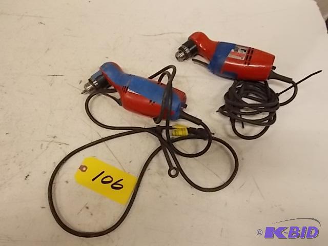 (2) Milwaukee 38&quot Angle Drills, Needs R...