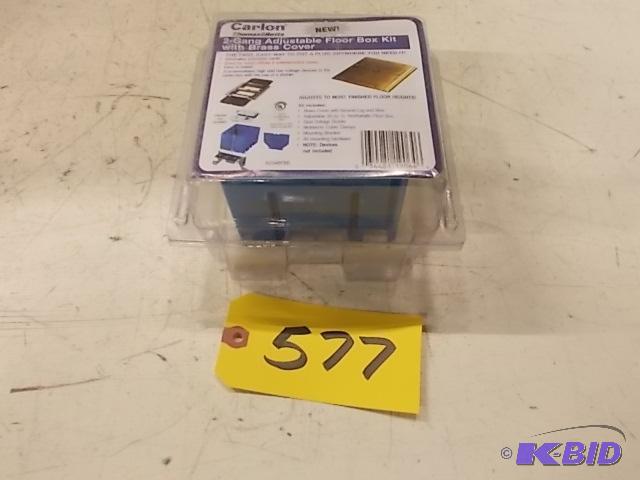 Carlon 2-Gang Adjustable Floor Box with Brass...