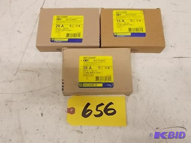 (2) Square D QO 20 Amp &amp (1) 15 Amp Combo...
