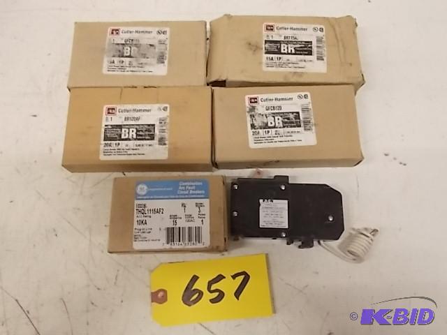(6) Asstd 15 &amp 20 Amp Combo AFCI Breaker...