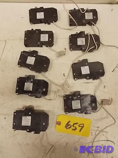 (9) Cutler Hammer 15 Amp Combo AFCI Breakers,...
