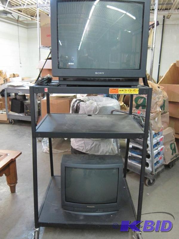 lot 4 image: 2 TVs and AV Cart