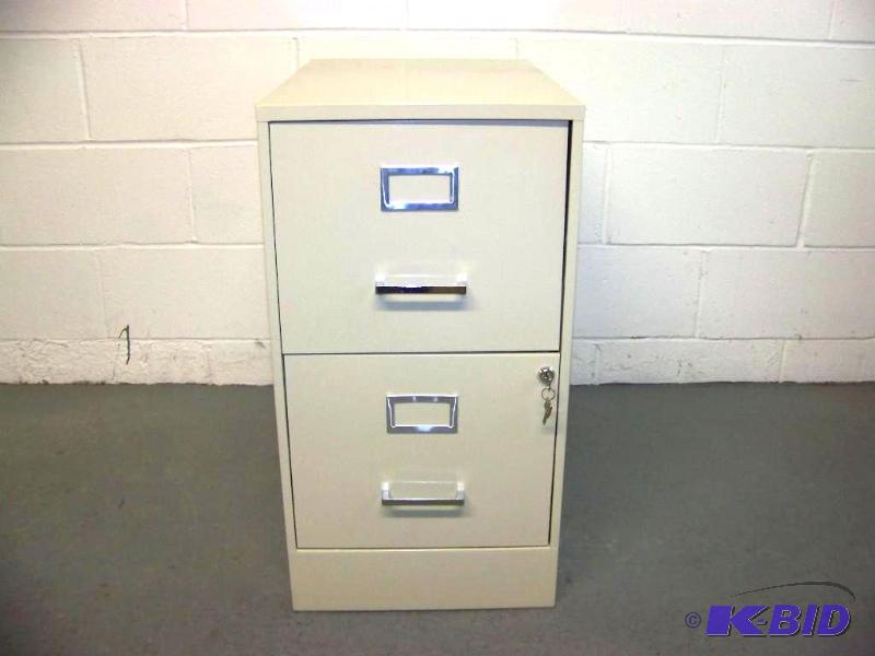 lot 72 image: 2-Drawer, Lockable File Cabinet with Keys