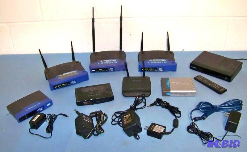 lot 77 image: (7) Routers and (1) Ethernet Switch