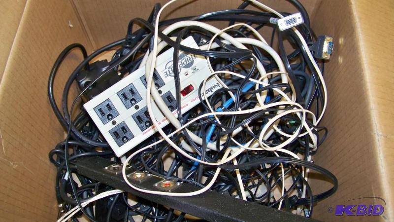 lot 92 image: Tripp Lite Surge Suppressor Outlet Strip, Cables and more