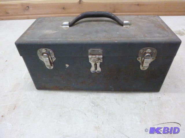 lot 111 image: Metal Toolboc 14"  - with miscellan...
