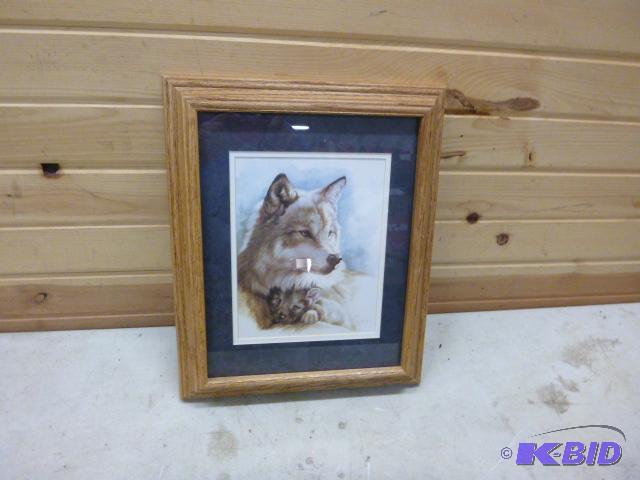 lot 141 image: Wolf Print by Clancy 17" X 14" - Fr...