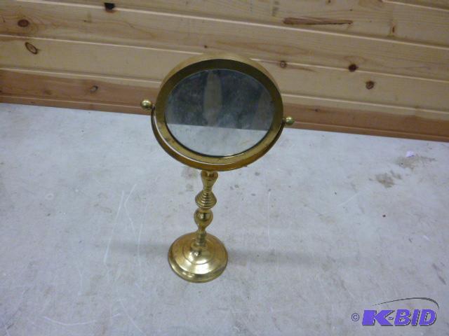 lot 182 image: Brass Makeup Mirror...