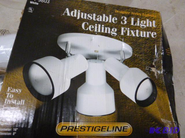 lot 187 image: Adjustable 3 Light Ceiling Fixture...