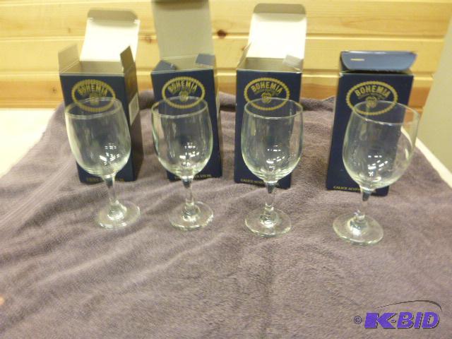lot 198 image: 4 Bohemia Czech Republic Wine Glasses...