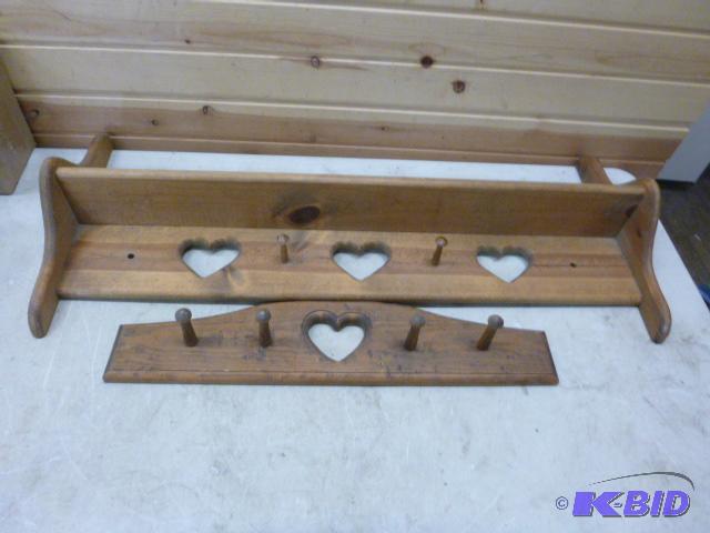 lot 242 image: Two Heart Shelves 36" and 24"...