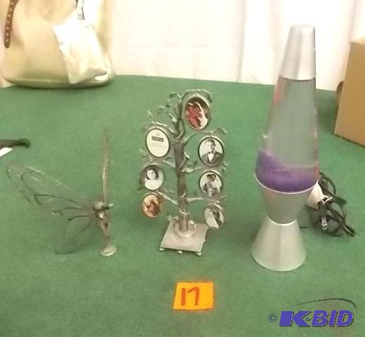 Lava Lamp, Picture Frame, Fairy Figurine With...