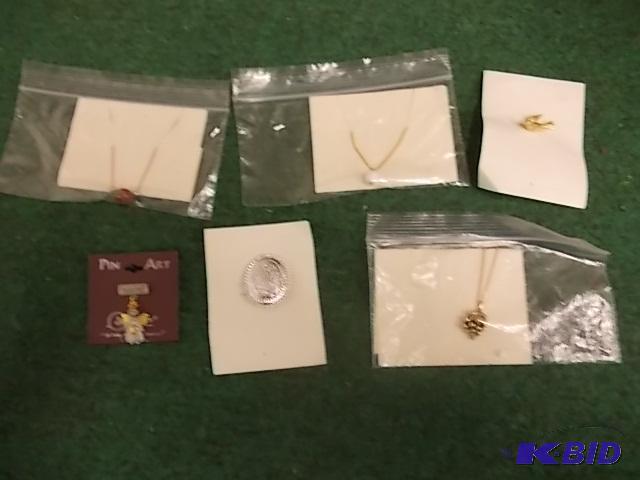 Lot of Jewelry Pins, Necklaces, Scarf Slide...
