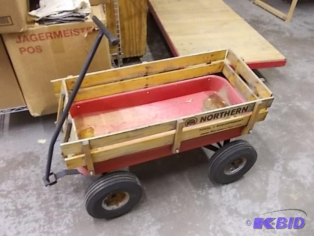 lot 8 image: Northern Tool Wagon Pneumatic Tires with Wood...