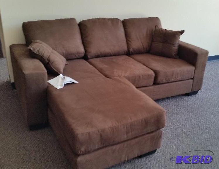 Chocolate Brown Sectional Sofa with Reversible Chase.  New out of Box Assembled.