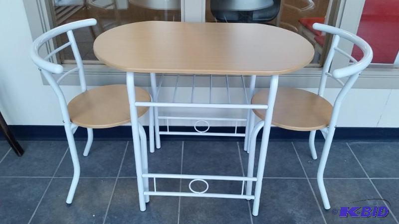 Alcove 3-Pc Small Space Bistro Set  2 Chairs and Table.  New Assembled White
