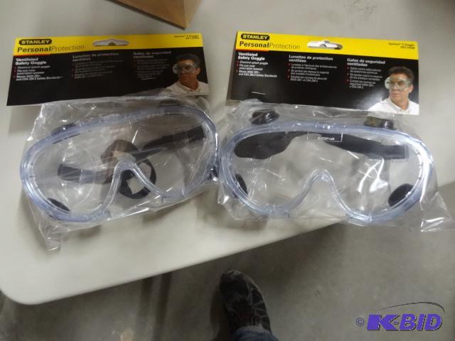 New Qty 5 Stanley Brand Ventilated Safety gog...