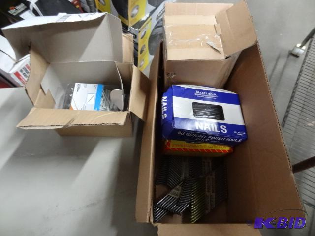 New lot of various nails and fastners in boxe...