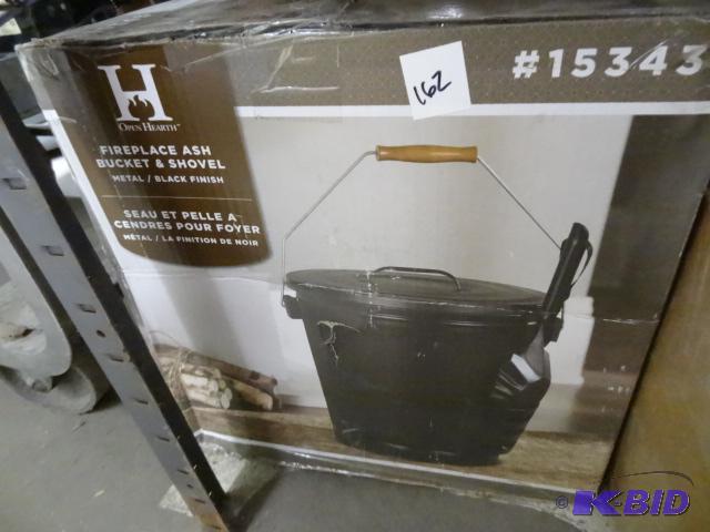 Open Hearth brand fire place ash bucket and s...