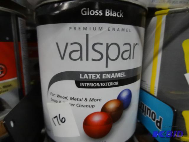 New qty 2 Valspar brand gloss black latex ena...