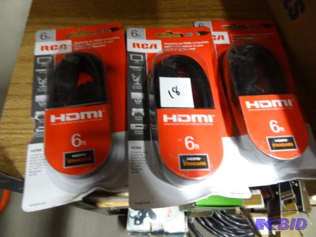 New quantity 3 RCA brand HDMI cables. 6 foot....