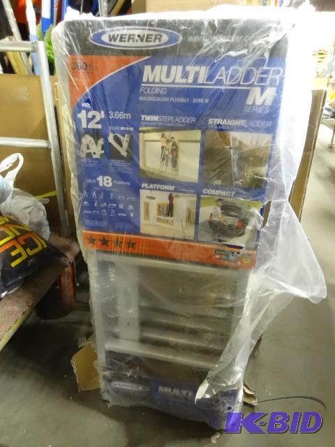 New Werner brand multi ladder, series M foldi...