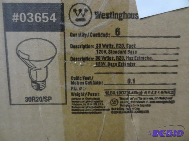 New case of Westinghouse light bulbs. Spotlig...