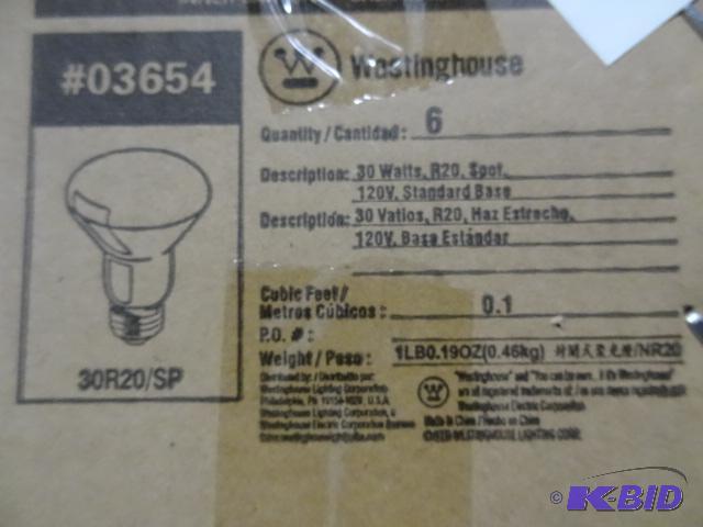 New case of Westinghouse light bulbs. Spotlig...
