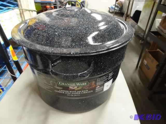 New granite ware brand Canner with jar rack. ...