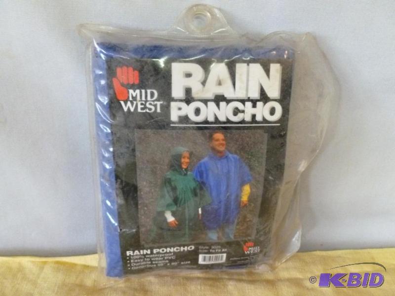 lot 100 image: Midwest Rain Poncho, one size fits all, new i...