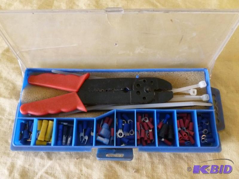 lot 107 image: Wire stripper tool and wire end set....