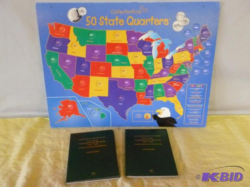 lot 186 image: Lot of two state quarter coin collecting book...