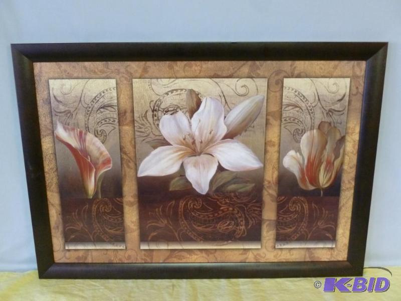 lot 193 image: Large decorative framed picture that measures...