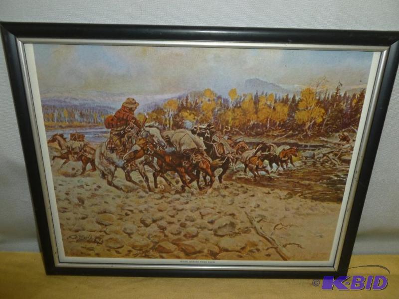 lot 21 image: C.M Russell " When Horses Turn Back &quo...