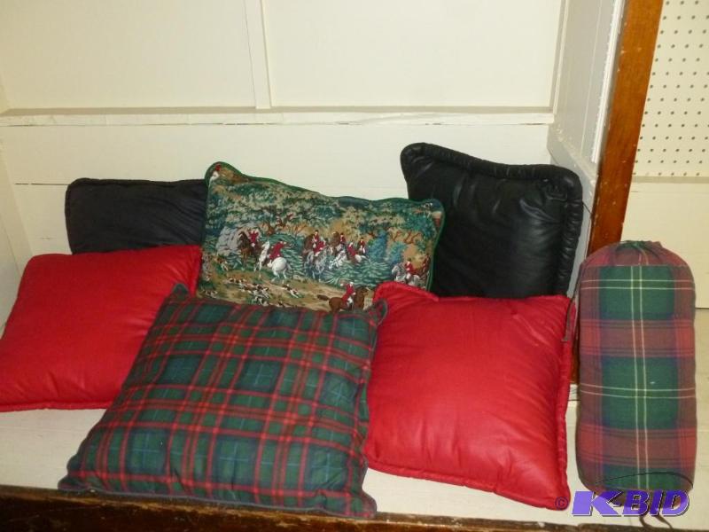 lot 224 image: Large lot of good clean throw pillows and a t...
