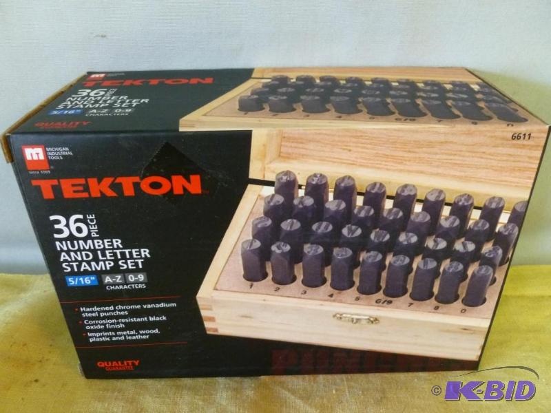 lot 37 image: Tekton 36 piece 516" number and stamp s...