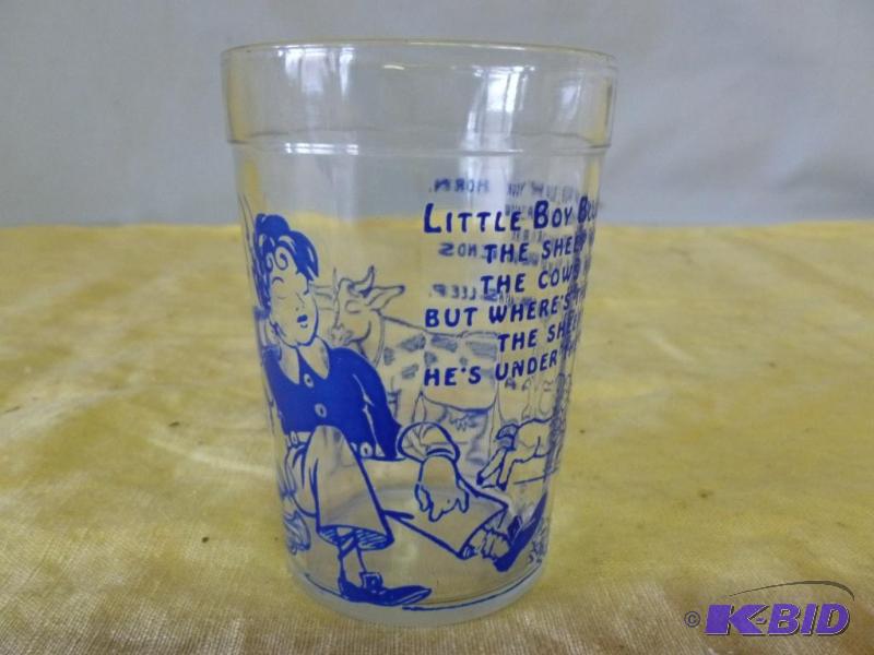 lot 67 image: Vintage Little Boy Blue glass cup, great cond...