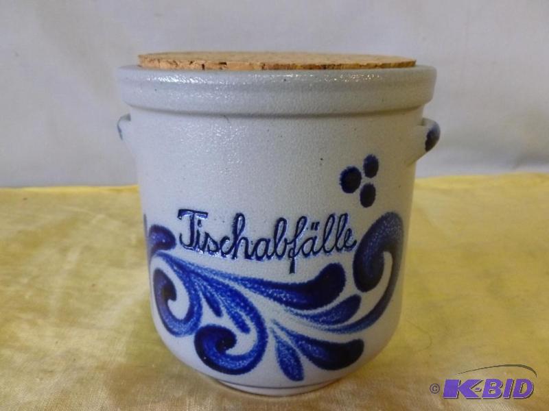 lot 70 image: Beautiful Tischabfalle cobalt blue marked dou...