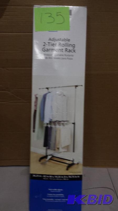 Mainstay Adjustable 2 Tier Rolling Garmet Rack