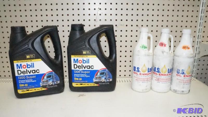3 Unopened Jugs of Lube Oil Enhancer & 2 Jugs of Mobile Diesel Engine Oil