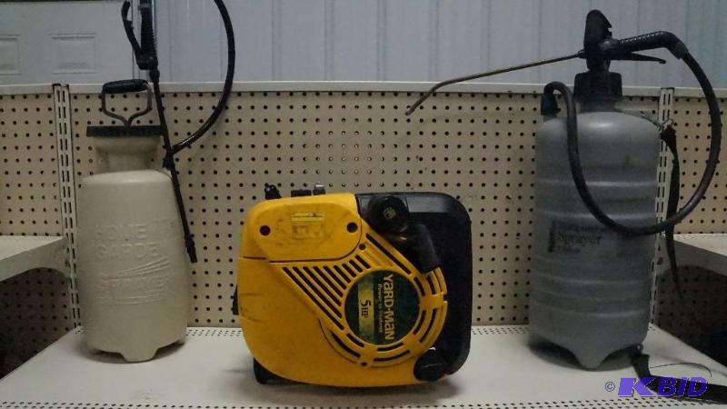 2 Chemical Sprayers and Yard Man 5 HP Briggs & Stratton Motor