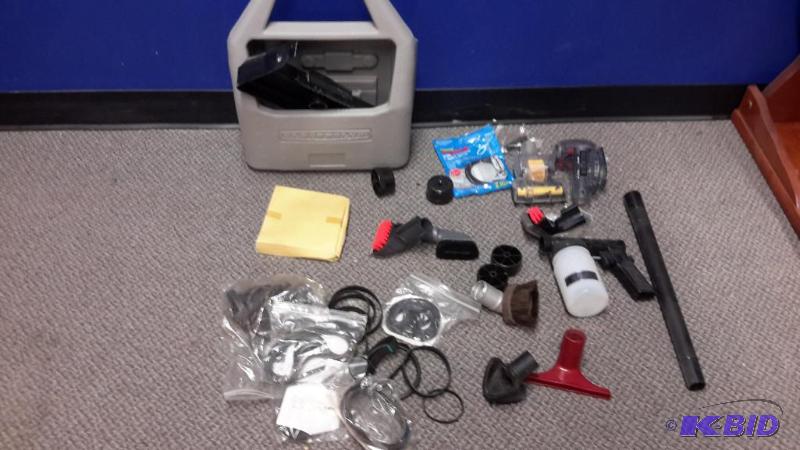 lot 107 image: misc vacuum parts, belts, attachments