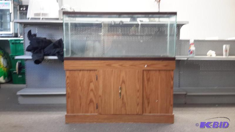 lot 33 image: 55 gallon aquarium with stand