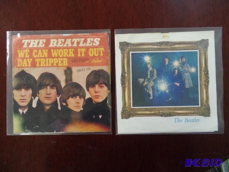 lot 48 image: Two Vintage 45 rpm Records of The Beatles