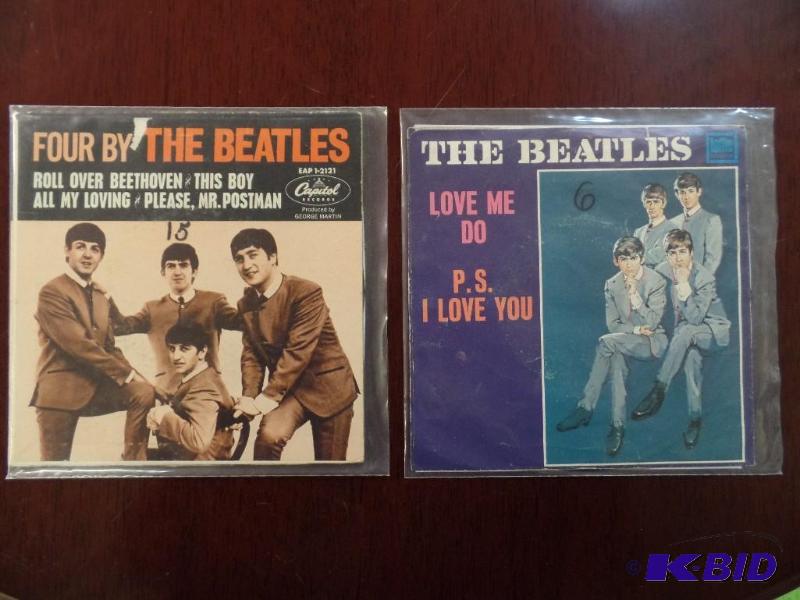 lot 52 image: Two Vintage 45 rpm Records of The Beatles